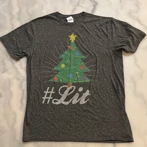 Delta Ringspun Heather Grey Christmas Holiday Spirit Short Sleeve T-Shirt